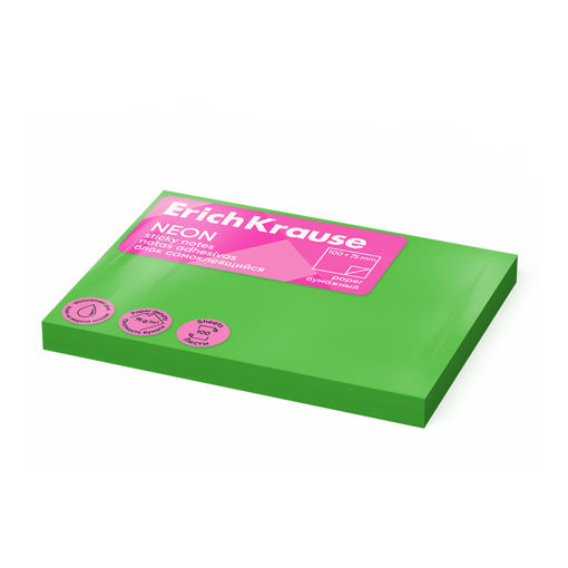 Picture of EK STICKY NOTES 100X75MM NEON GREEN
